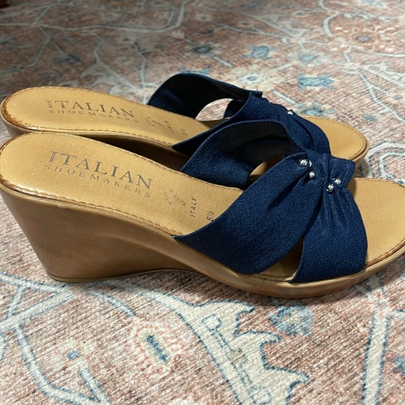 Beautiful Italian shoemakers wedge sandals size 8.5 - Picture 2 of 5